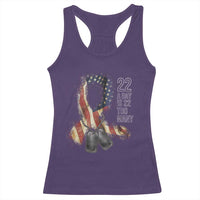 Veteran Suicide Awareness Racerback Tank Top 22 A Day Is 22 Too Many American Flag Ribbon