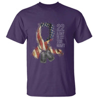Veteran Suicide Awareness T Shirt 22 A Day Is 22 Too Many American Flag Ribbon
