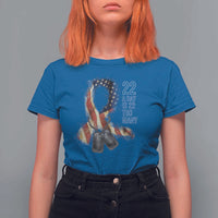 Veteran Suicide Awareness T Shirt For Women 22 A Day Is 22 Too Many American Flag Ribbon
