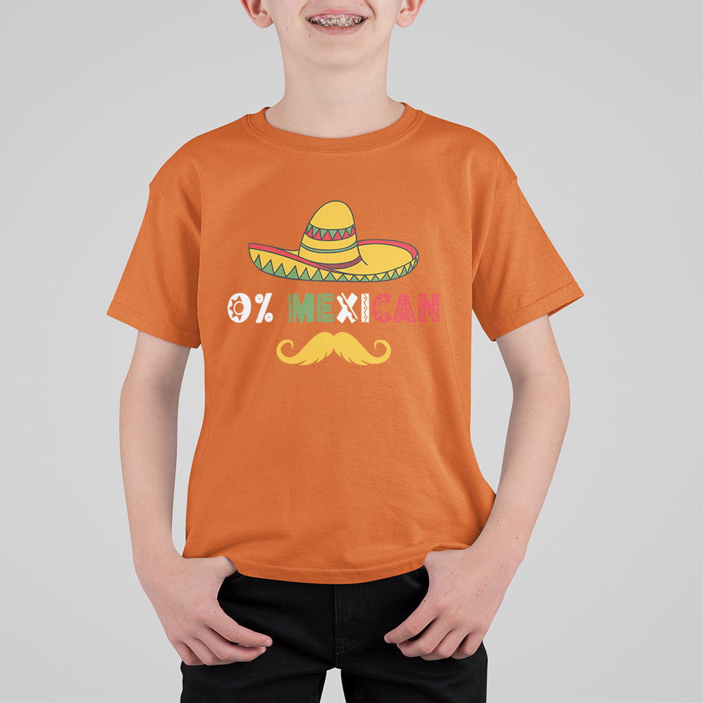 Funny Cinco De Mayo T Shirt For Kid Funny 0% Mexican With Sombrero For Cinco De Mayo Costume - Wonder Print Shop