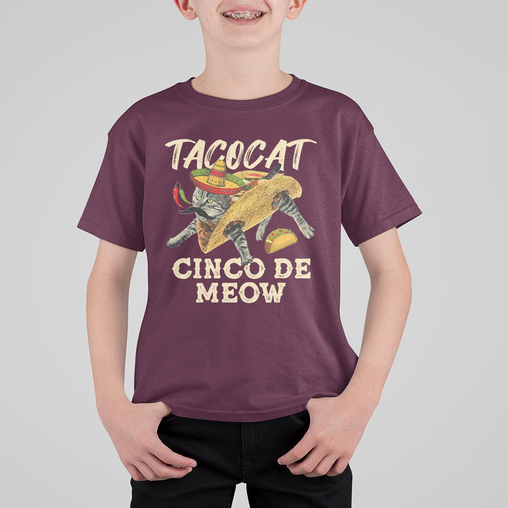 Funny Cinco De Mayo T Shirt For Kid Cinco De Mayo Cinco De Meow Mexican Tacocat Tacos Cat Lovers - Wonder Print Shop