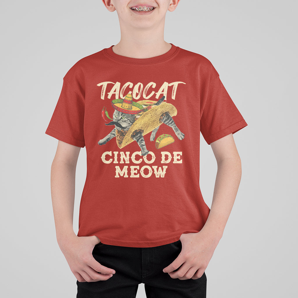 Funny Cinco De Mayo T Shirt For Kid Cinco De Mayo Cinco De Meow Mexican Tacocat Tacos Cat Lovers - Wonder Print Shop