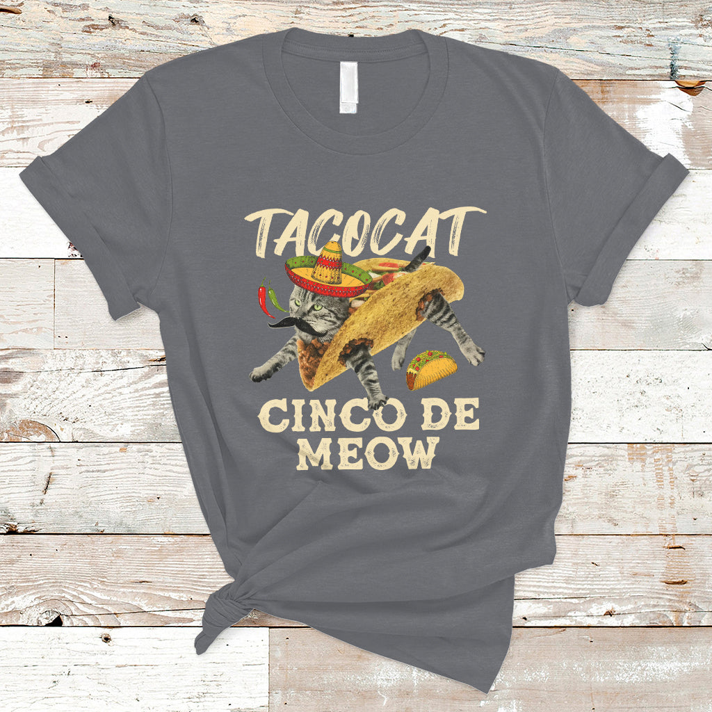 Funny Cinco De Mayo T Shirt Cinco De Mayo Cinco De Meow Mexican Tacocat Tacos Cat Lovers - Wonder Print Shop