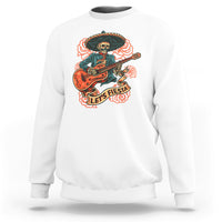 Cinco De Mayo Sweatshirt Happy Cinco De Mayo Skeleton With Guitar Let's Fiesta - Wonder Print Shop