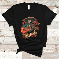 Cinco De Mayo T Shirt Happy Cinco De Mayo Skeleton With Guitar Let's Fiesta - Wonder Print Shop