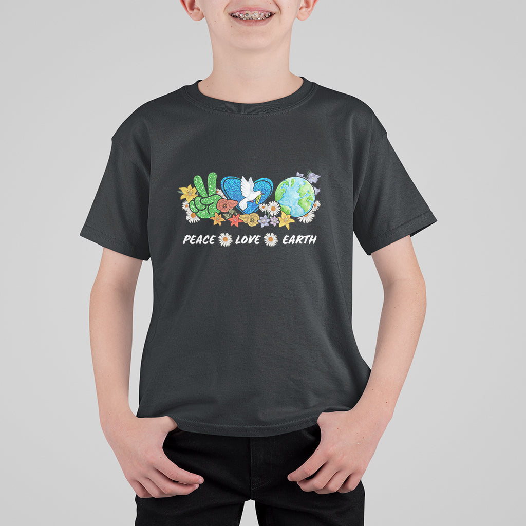 Earth Day T Shirt For Kid Earth Day Peace Love Earth Teacher Environment Day Recycle - Wonder Print Shop