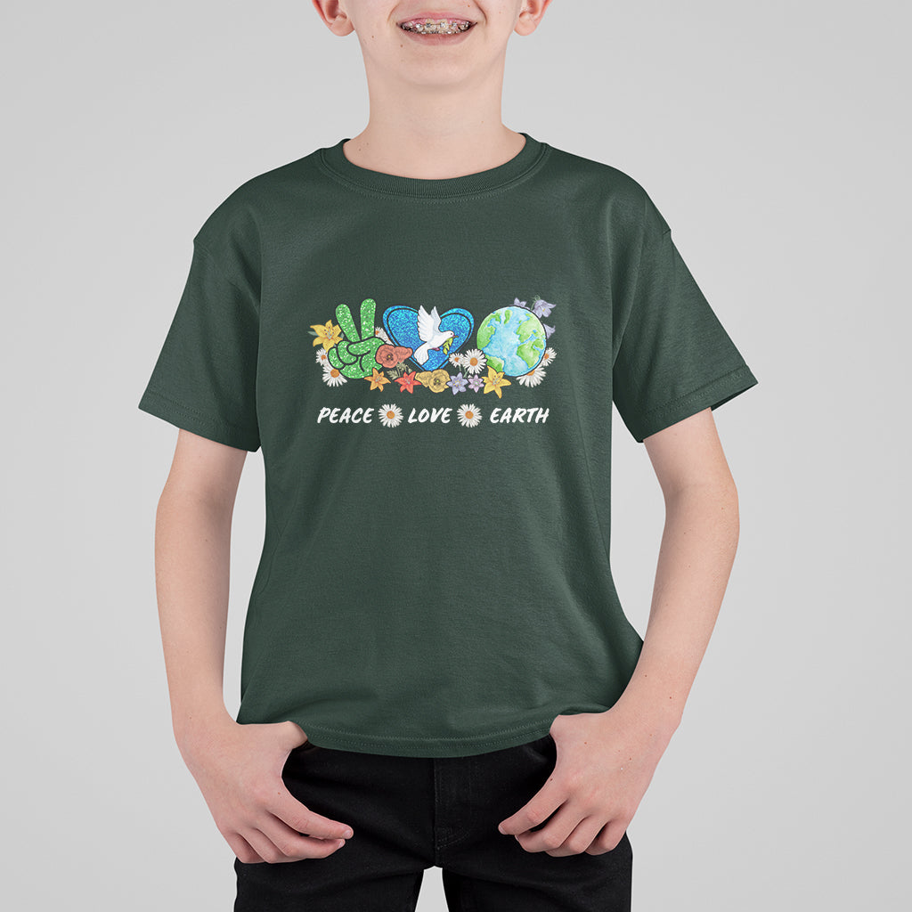 Earth Day T Shirt For Kid Earth Day Peace Love Earth Teacher Environment Day Recycle - Wonder Print Shop