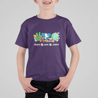 Earth Day T Shirt For Kid Earth Day Peace Love Earth Teacher Environment Day Recycle - Wonder Print Shop