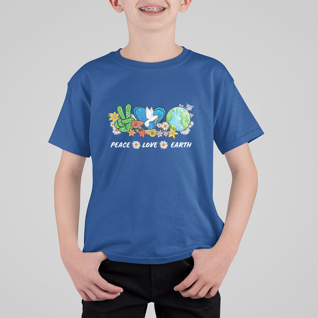 Earth Day T Shirt For Kid Earth Day Peace Love Earth Teacher Environment Day Recycle - Wonder Print Shop