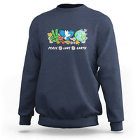 Earth Day Sweatshirt Earth Day Peace Love Earth Teacher Environment Day Recycle - Wonder Print Shop