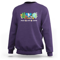Earth Day Sweatshirt Earth Day Peace Love Earth Teacher Environment Day Recycle - Wonder Print Shop