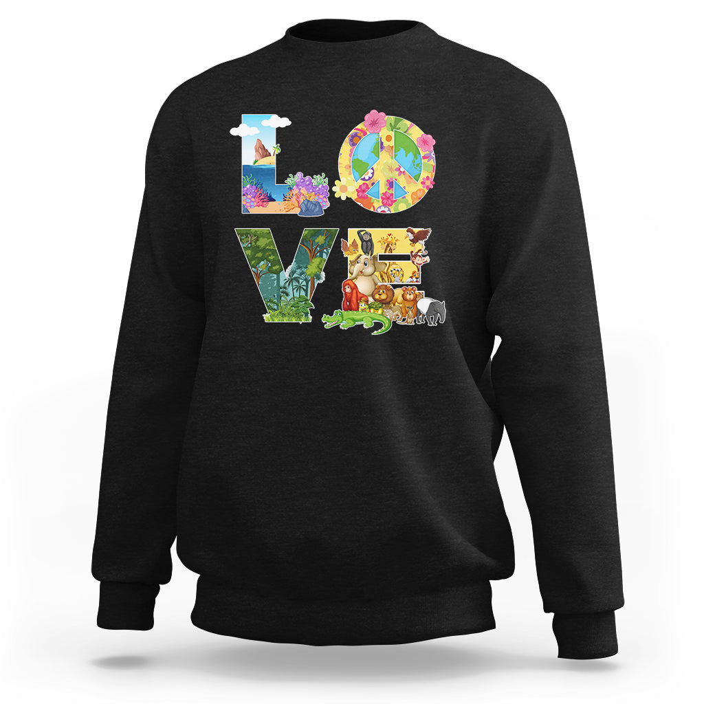 Earth Day Sweatshirt Love Earth Love Your Mother Every Day Is Earth Day - Wonder Print Shop