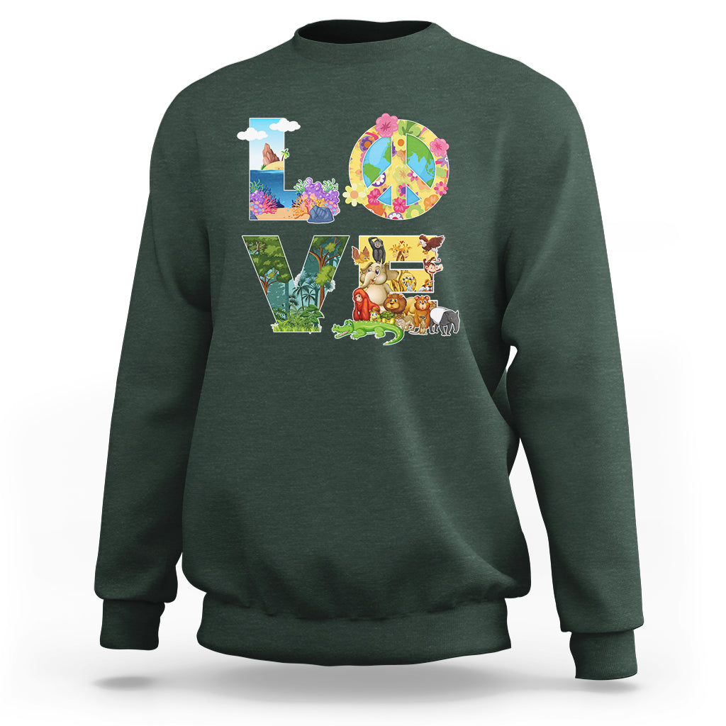 Earth Day Sweatshirt Love Earth Love Your Mother Every Day Is Earth Day - Wonder Print Shop