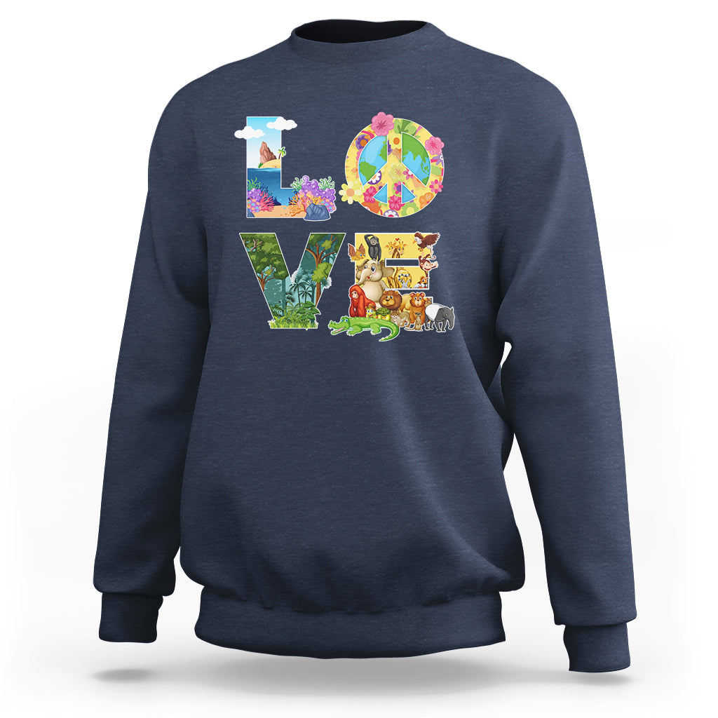 Earth Day Sweatshirt Love Earth Love Your Mother Every Day Is Earth Day - Wonder Print Shop