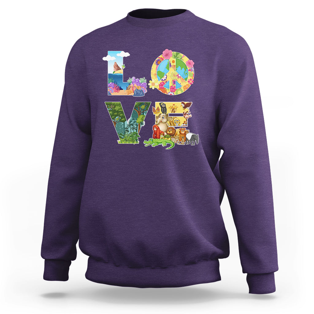 Earth Day Sweatshirt Love Earth Love Your Mother Every Day Is Earth Day - Wonder Print Shop