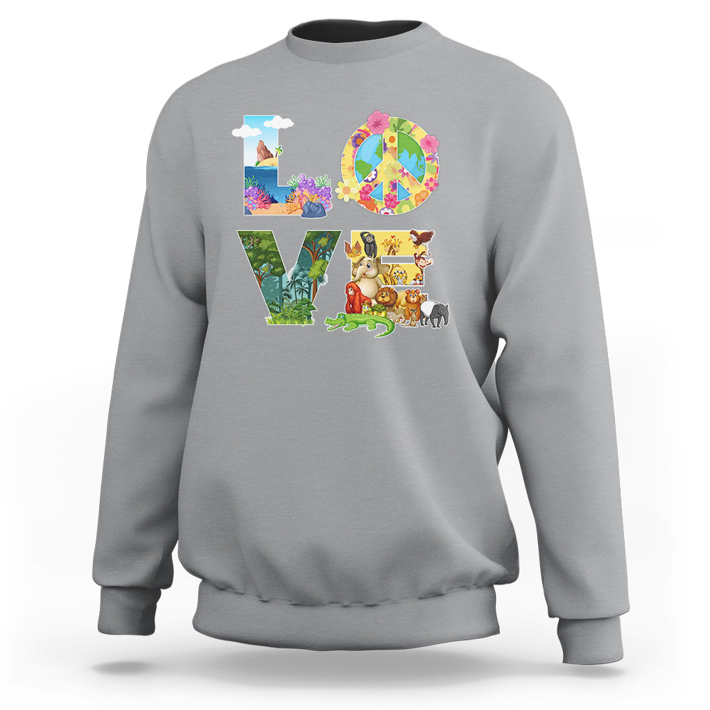 Earth Day Sweatshirt Love Earth Love Your Mother Every Day Is Earth Day - Wonder Print Shop