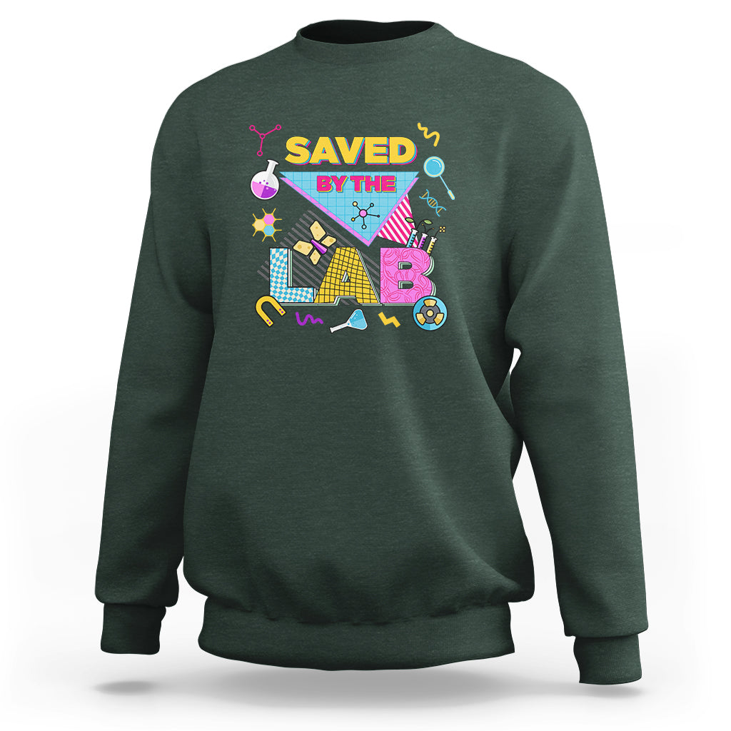 Medical Lab Tech Sweatshirt Lab Week 2023 Saved By The Lab Retro Medical Laboratory Tech - Wonder Print Shop
