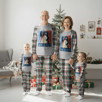 Funny Penguin Resist Graphic Plaid Pajama Set Resist Protest Against Tariffs - Wonder Print Shop