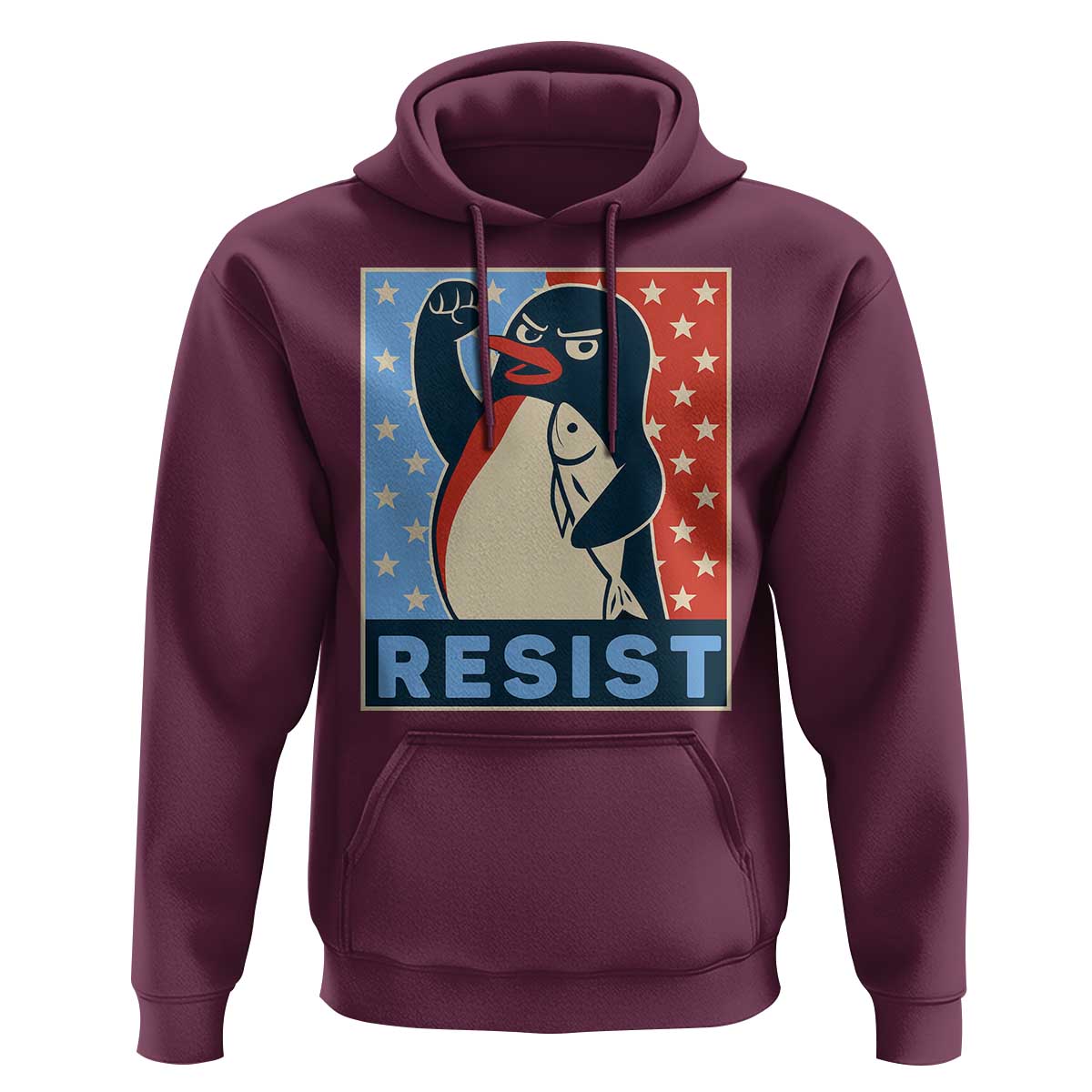 Funny Penguin Resist Graphic Hoodie Resist Protest Against Tariffs