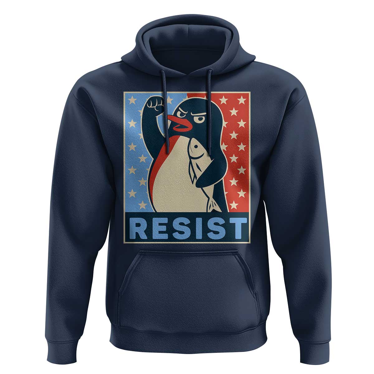 Funny Penguin Resist Graphic Hoodie Resist Protest Against Tariffs