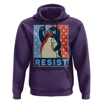 Funny Penguin Resist Graphic Hoodie Resist Protest Against Tariffs
