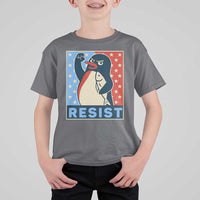 Funny Penguin Resist Graphic T Shirt For Kid Resist Protest Against Tariffs