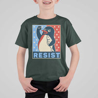 Funny Penguin Resist Graphic T Shirt For Kid Resist Protest Against Tariffs