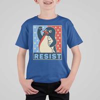 Funny Penguin Resist Graphic T Shirt For Kid Resist Protest Against Tariffs