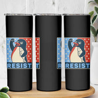 Funny Penguin Resist Graphic Skinny Tumbler Resist Protest Against Tariffs