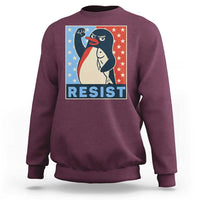 Funny Penguin Resist Graphic Sweatshirt Resist Protest Against Tariffs