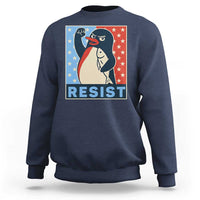 Funny Penguin Resist Graphic Sweatshirt Resist Protest Against Tariffs