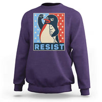 Funny Penguin Resist Graphic Sweatshirt Resist Protest Against Tariffs