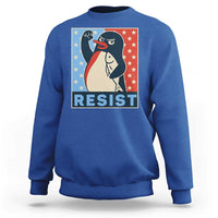Funny Penguin Resist Graphic Sweatshirt Resist Protest Against Tariffs