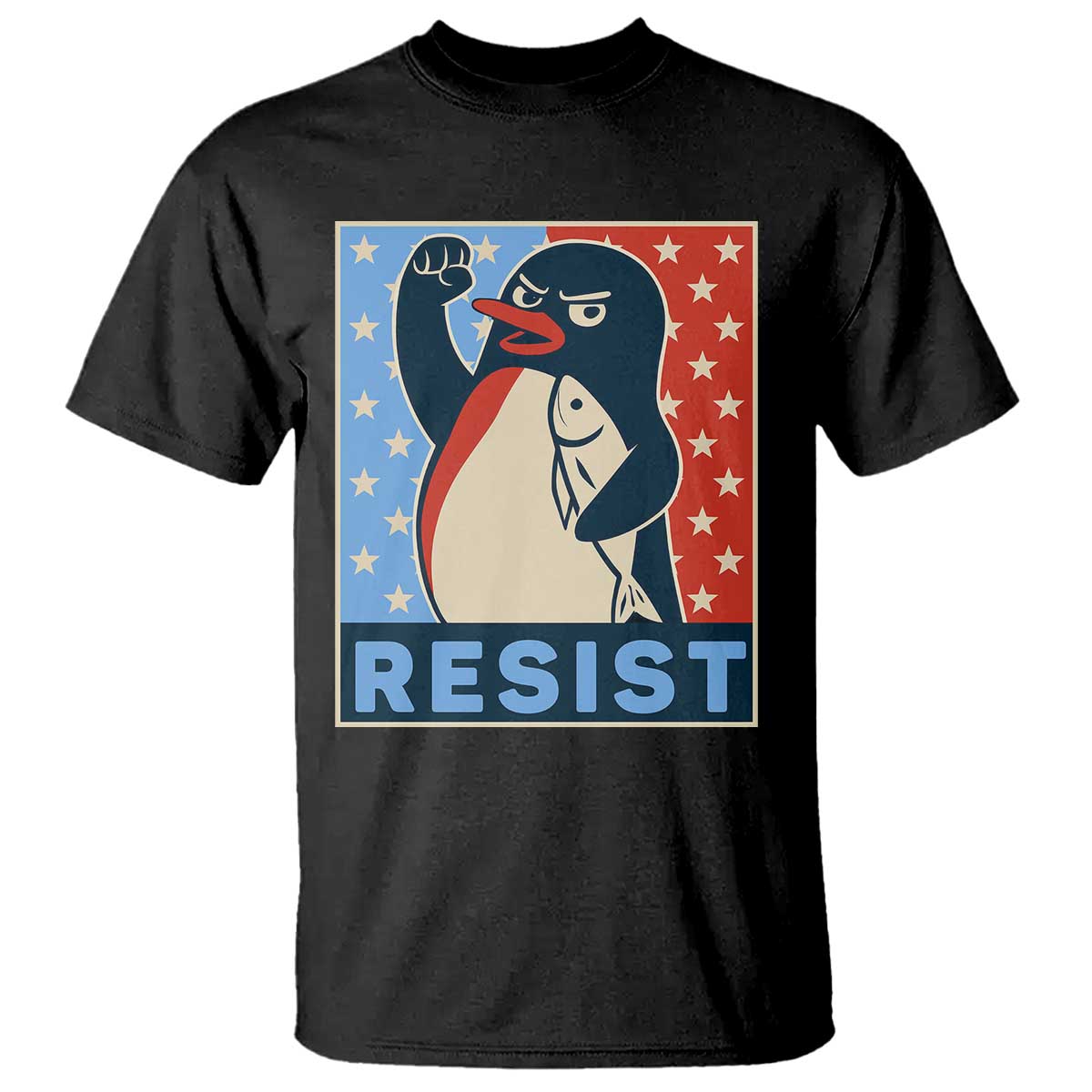 Funny Penguin Resist Graphic T Shirt Resist Protest Against Tariffs