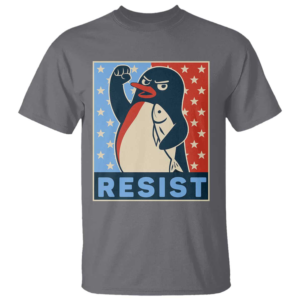 Funny Penguin Resist Graphic T Shirt Resist Protest Against Tariffs
