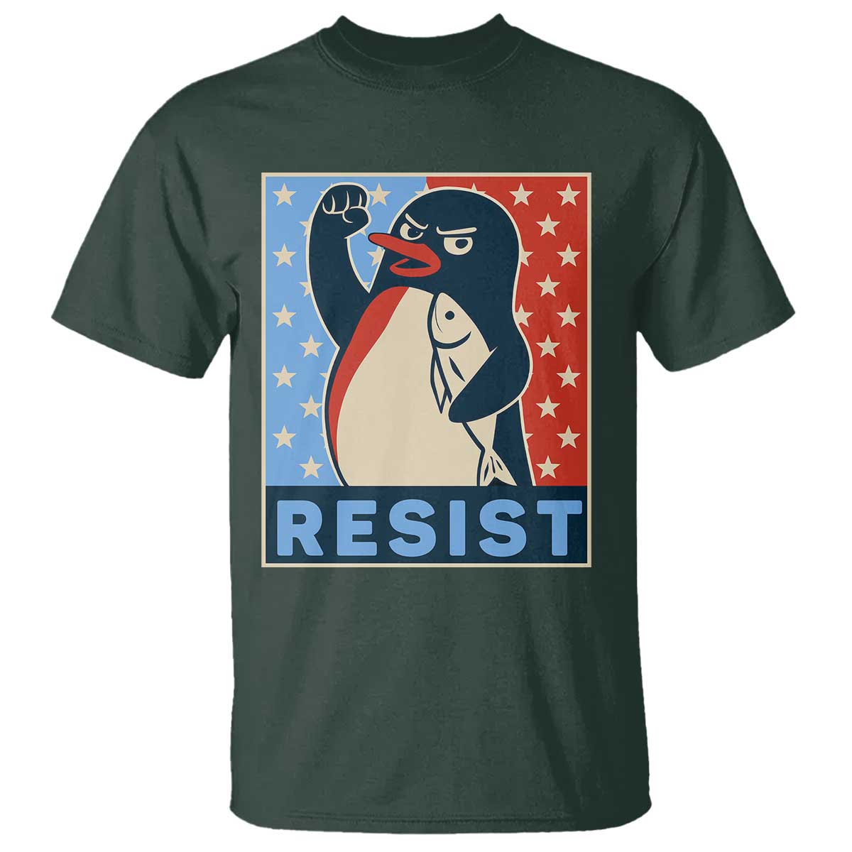 Funny Penguin Resist Graphic T Shirt Resist Protest Against Tariffs