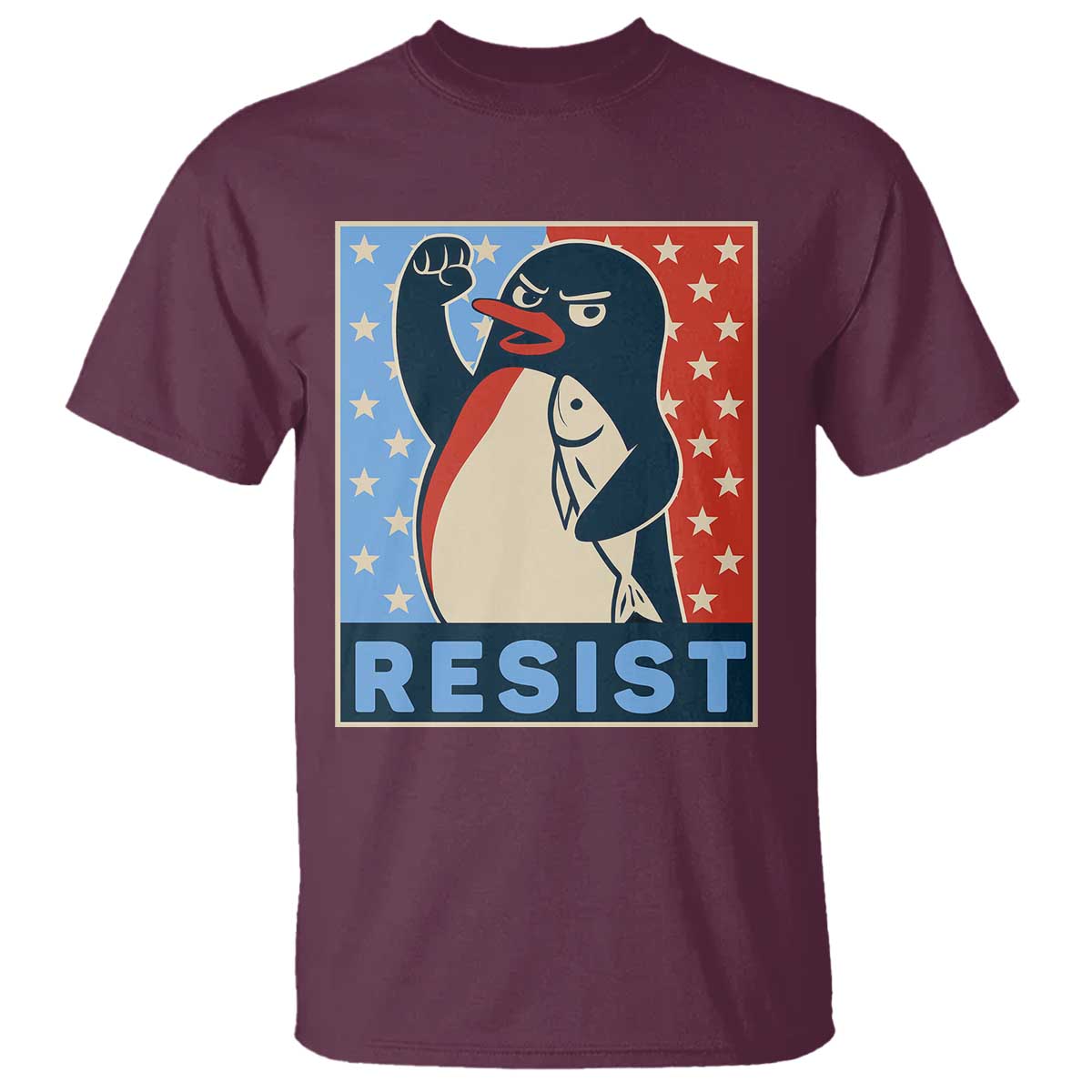 Funny Penguin Resist Graphic T Shirt Resist Protest Against Tariffs