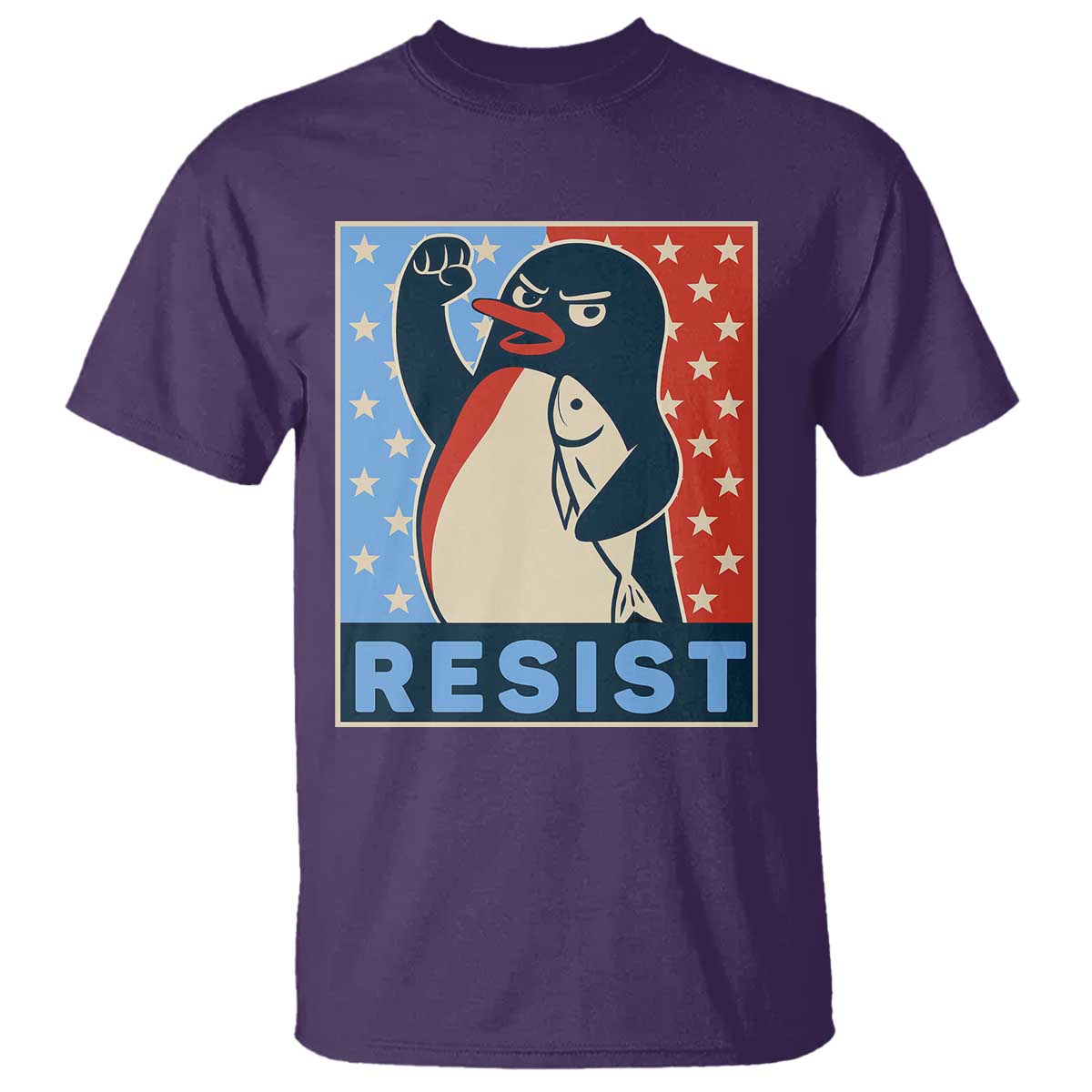 Funny Penguin Resist Graphic T Shirt Resist Protest Against Tariffs