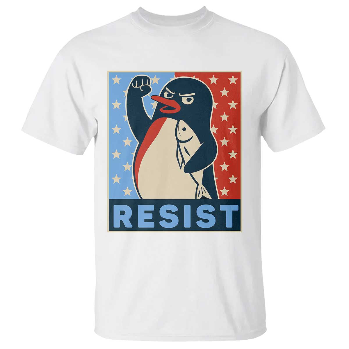 Funny Penguin Resist Graphic T Shirt Resist Protest Against Tariffs