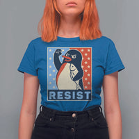 Funny Penguin Resist Graphic T Shirt For Women Resist Protest Against Tariffs