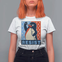 Funny Penguin Resist Graphic T Shirt For Women Resist Protest Against Tariffs