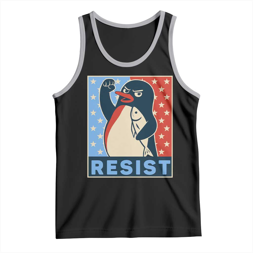 Funny Penguin Resist Graphic Tank Top Resist Protest Against Tariffs
