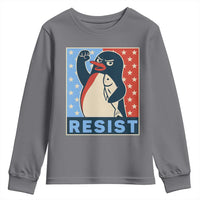 Funny Penguin Resist Graphic Youth Sweatshirt Resist Protest Against Tariffs