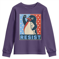Funny Penguin Resist Graphic Youth Sweatshirt Resist Protest Against Tariffs