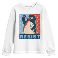 Funny Penguin Resist Graphic Youth Sweatshirt Resist Protest Against Tariffs