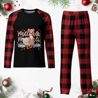 Pink Floral Mama Goose Plaid Pajama Set Retro Botanical Mom Mothers Day - Wonder Print Shop