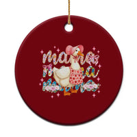 Pink Floral Mama Goose Ceramic Ornament Retro Botanical Mom Mothers Day - Wonder Print Shop
