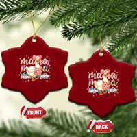 Pink Floral Mama Goose Ceramic Ornament Retro Botanical Mom Mothers Day - Wonder Print Shop