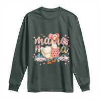 Pink Floral Mama Goose Long Sleeve Shirt Retro Botanical Mom Mothers Day