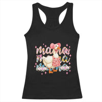 Pink Floral Mama Goose Racerback Tank Top Retro Botanical Mom Mothers Day